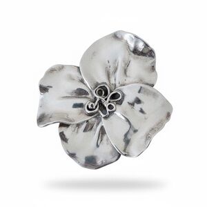 Vintage Israeli  Sterling Silver .925 Dipped Flower Statement  BROOCH Israel 4"